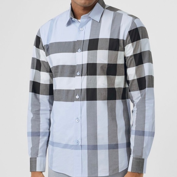 light blue burberry shirt